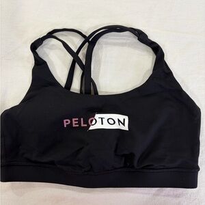 Lululemon Athletica Black Sports Bra with Pink Logo